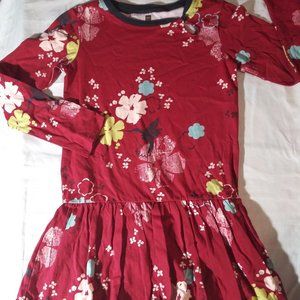 NEW Girls TEA red flower bubble dress sz 8